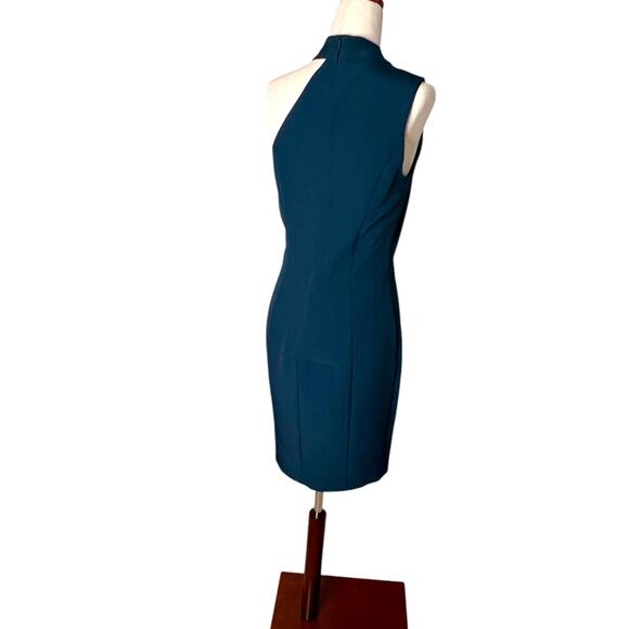 *NWOT French Connection Echo Crepe One Shoulder Mini Dark Teal Dress - Sz 6 - Picture 5 of 7